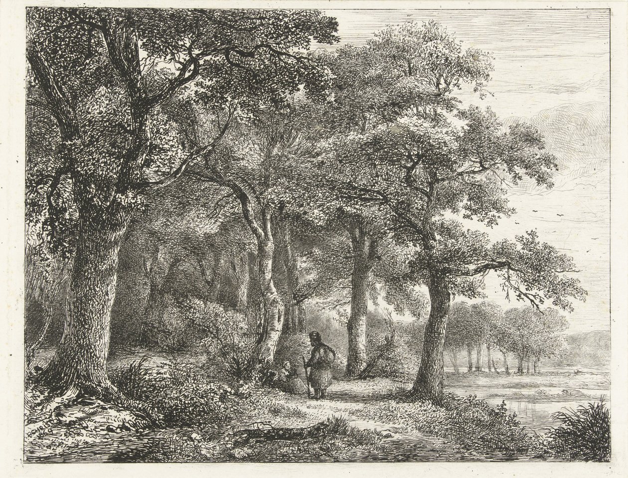 Forest Landscape with Man with Backpack by Pieter Casper Christ