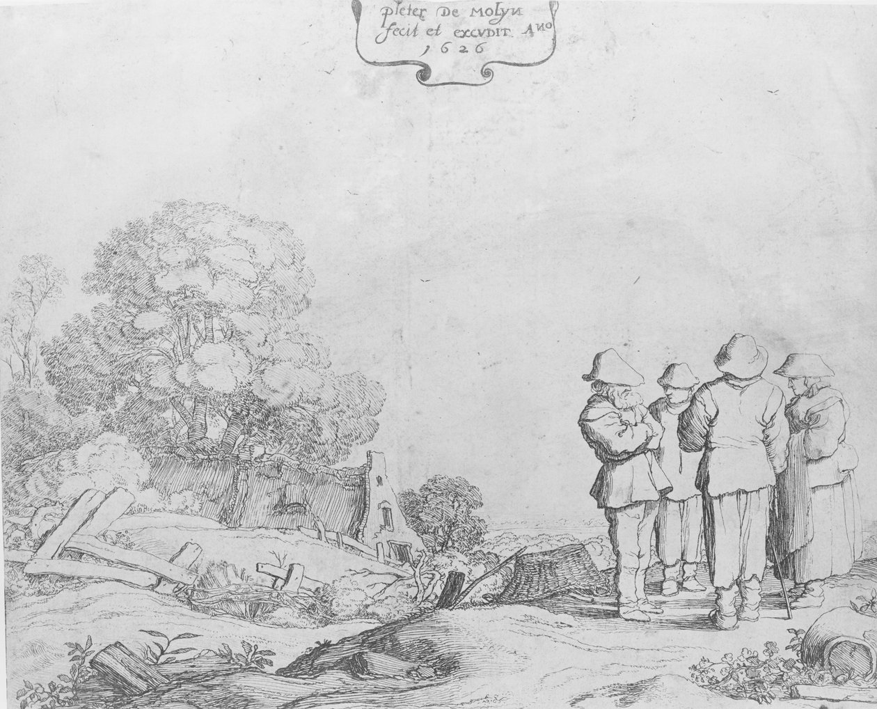 Three Peasants and a Woman by Pieter Molijn