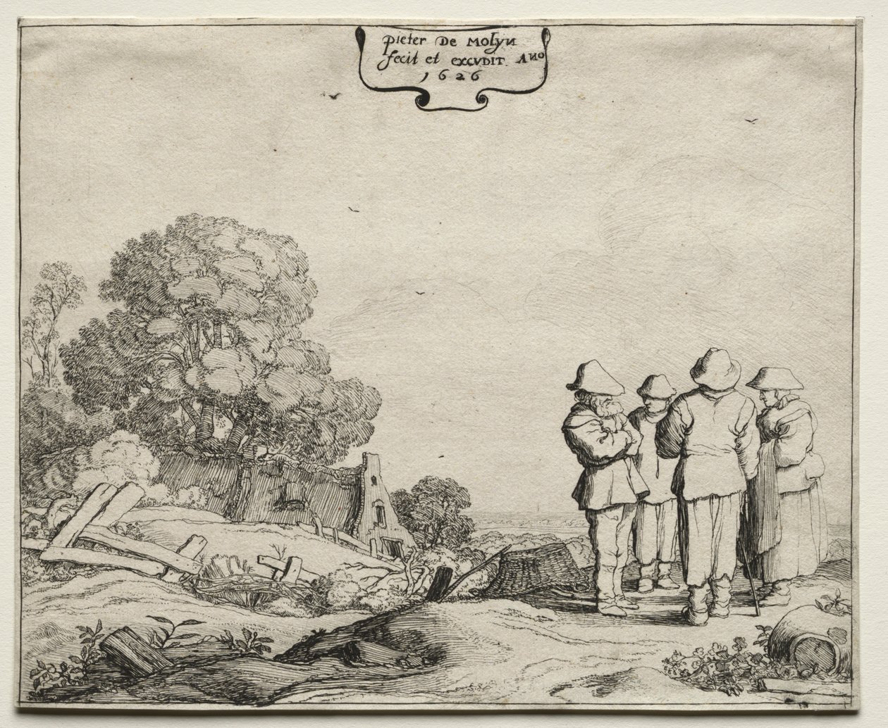 Landscape with Four Peasants Conversing by Pieter Molyn