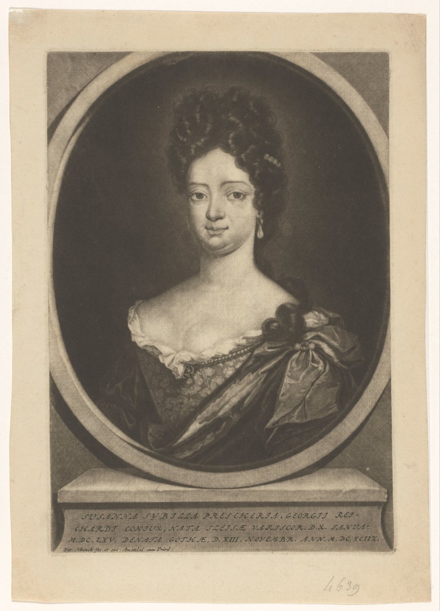 Portrait of Susanna Sibylla Reichardt by Pieter Schenk (I)