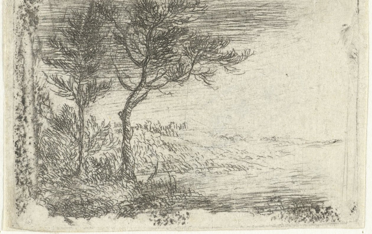 Landscape with Two Trees by Pieter van Laer