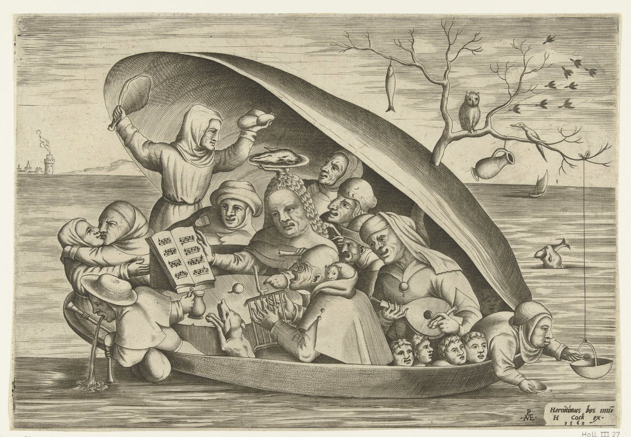 Musicians in a Mussel Shell by Pieter van der Heyden