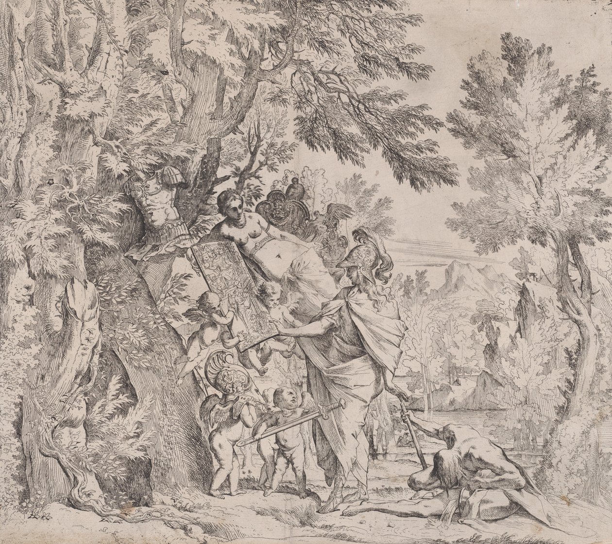 Venus Giving Arms to Aeneas by Pietro Testa