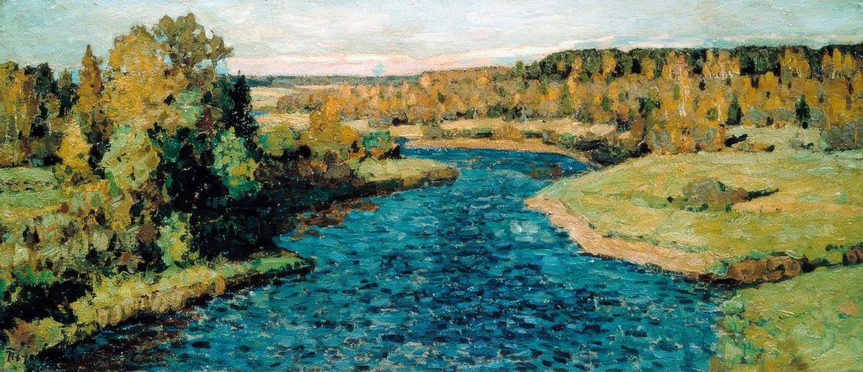 River in Autumn by Pjotr Iwanowitsch Petrowitschew