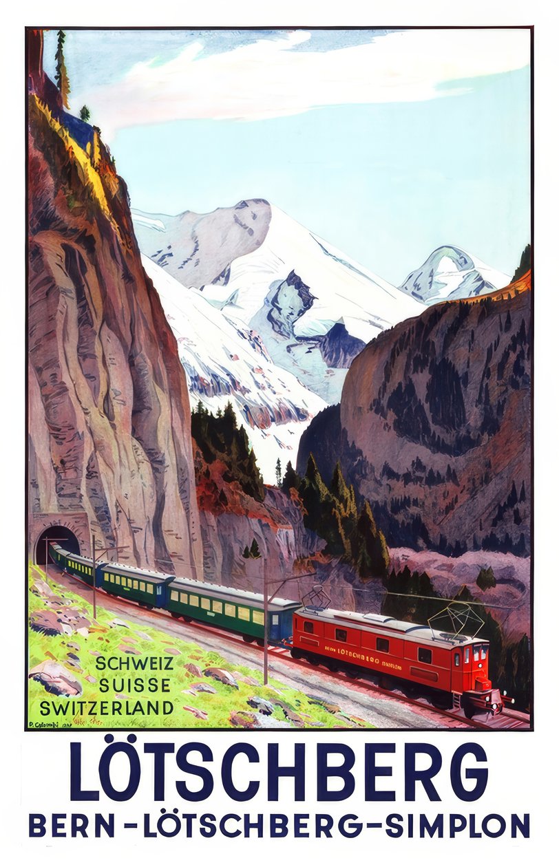 Bern-Lötschberg-Simplon Railway by Plinio Colombi