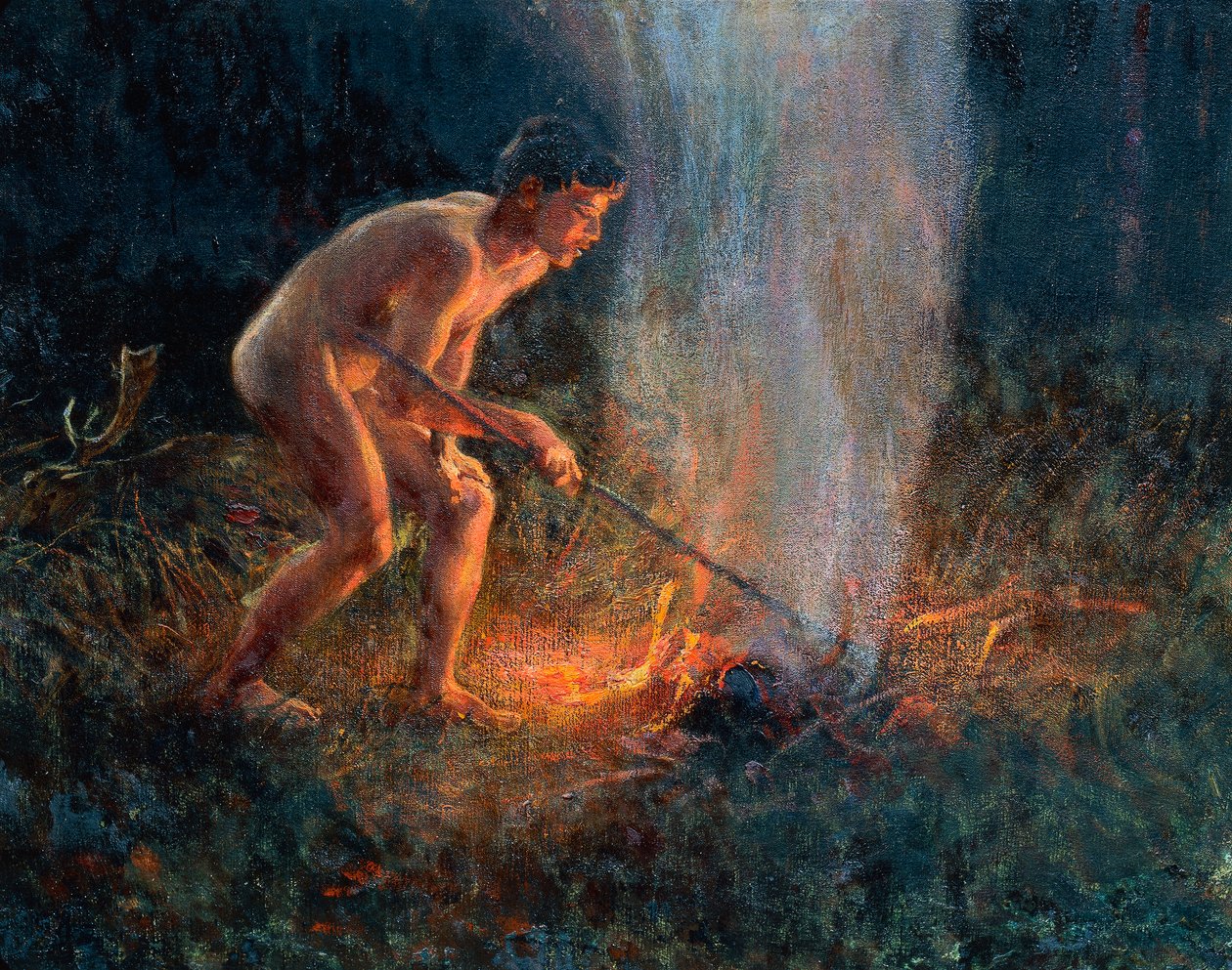 Column of smoke by Plinio Nomellini