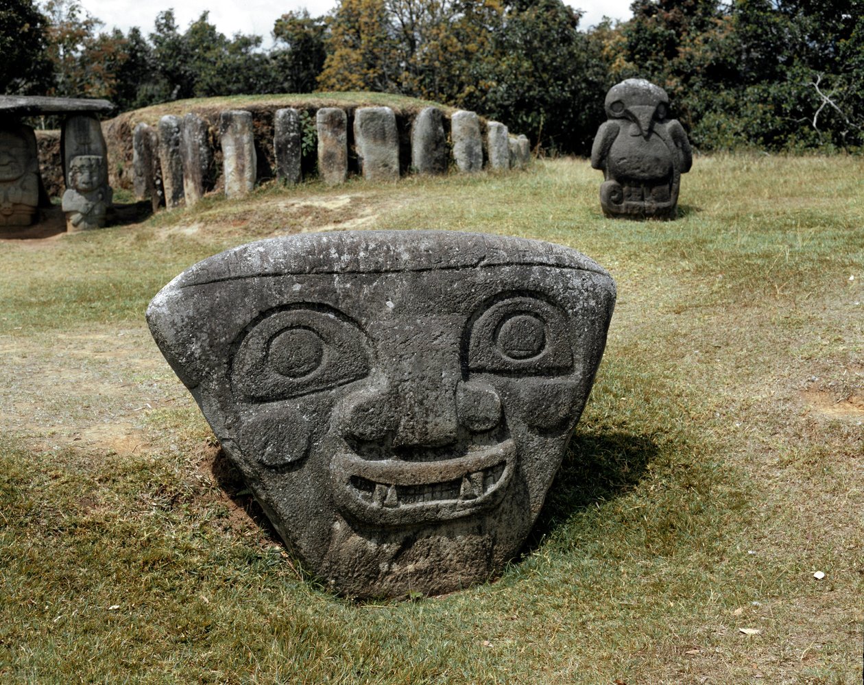 Megalithic Sculpture of Triangular Head by Pre Columbian Pre Columbian