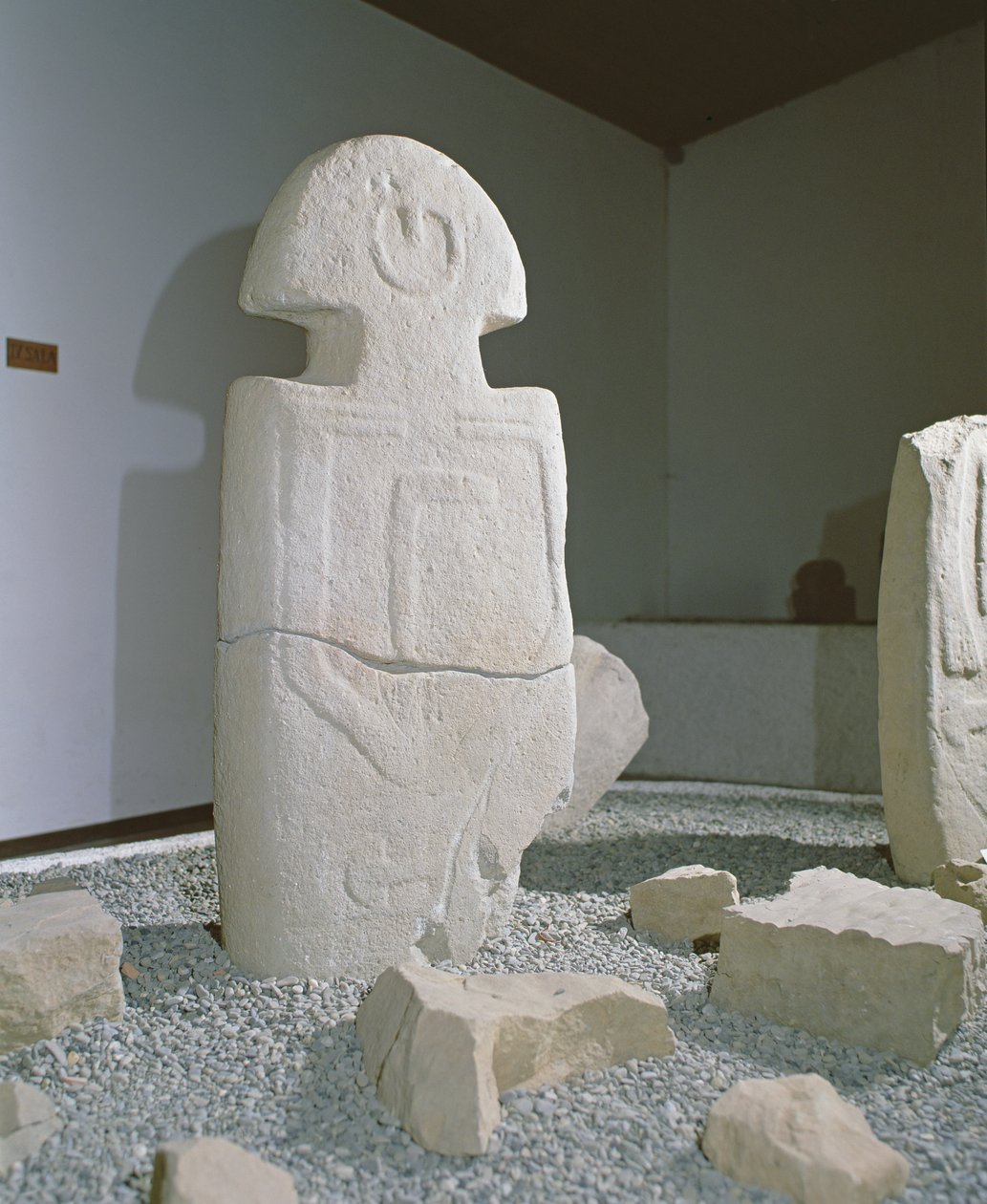 One of the Lunigiana stele, found in Bigliolo, c.3000 BC by Prehistoric
