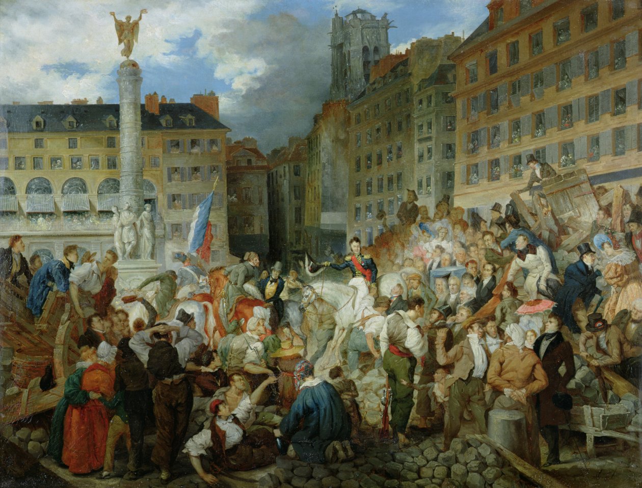 The Duke of Orleans Crossing the Place du Chatelet on 31st July 1830 by Prosper Lafaye or Lafait