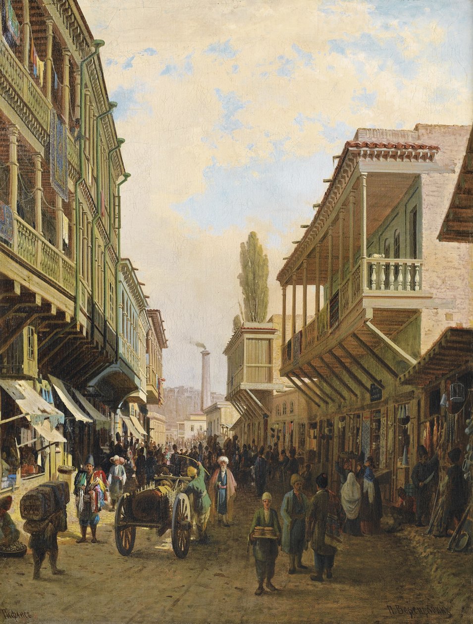 A Street in Tiflis by Pjotr ​​​​Petrowitsch Wereschtschagin