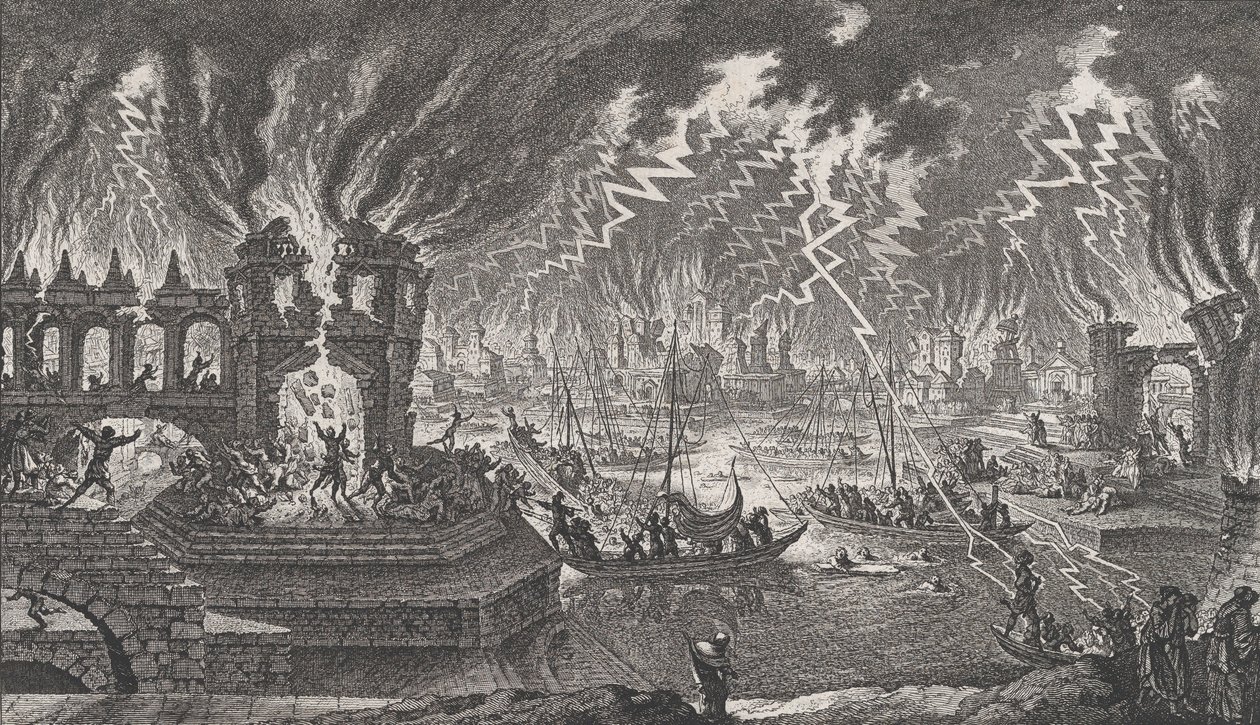 View of a Conflagration by Quentin Pierre Chedel