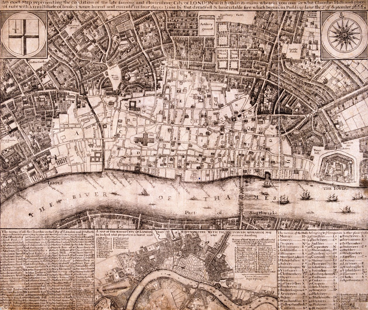 Map of London, 1666 by RP