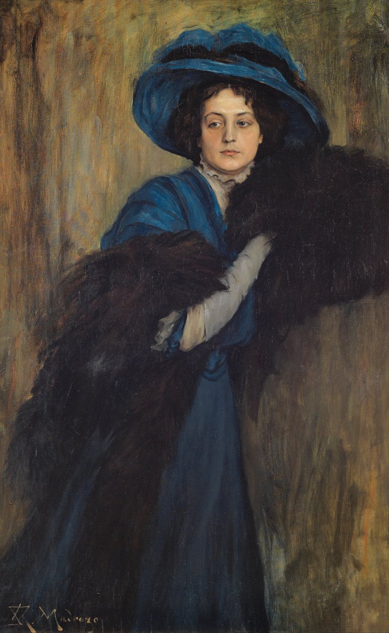 Portrait of a Lady in Blue by Raimundo de Madrazo y Garreta