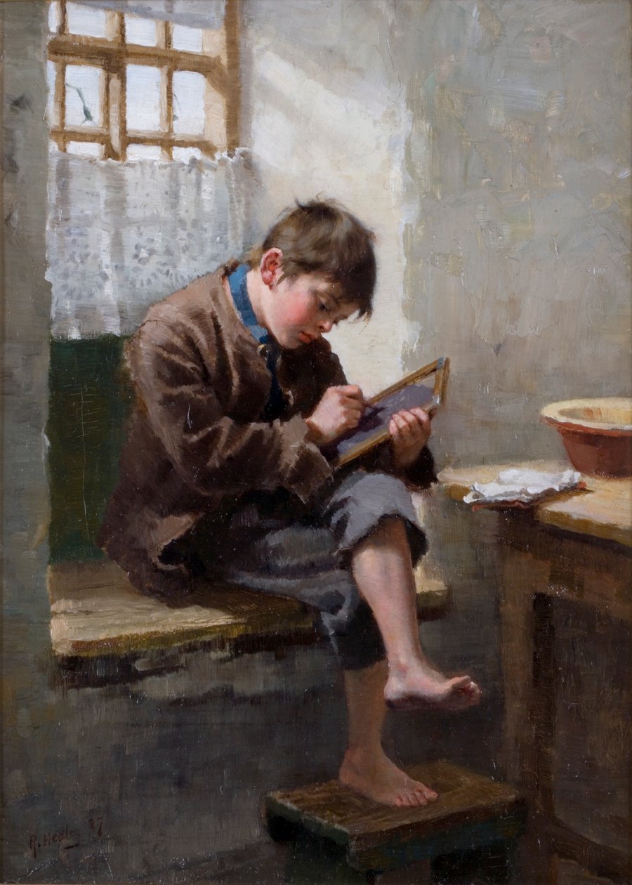 Home Lessons, 1887 by Ralph Hedley