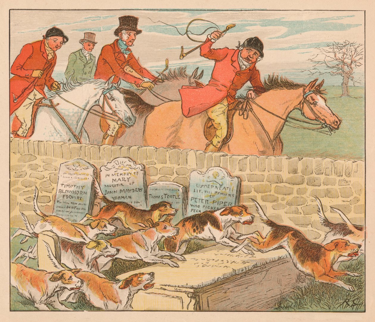 As the Hounds Come into View by Randolph Caldecott