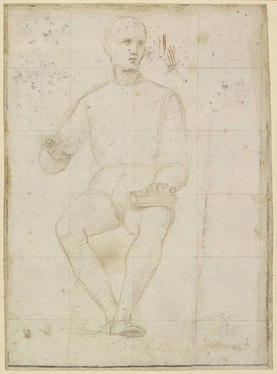 Study of a Seated Man (detail) by Raffaello Sanzio Raphael