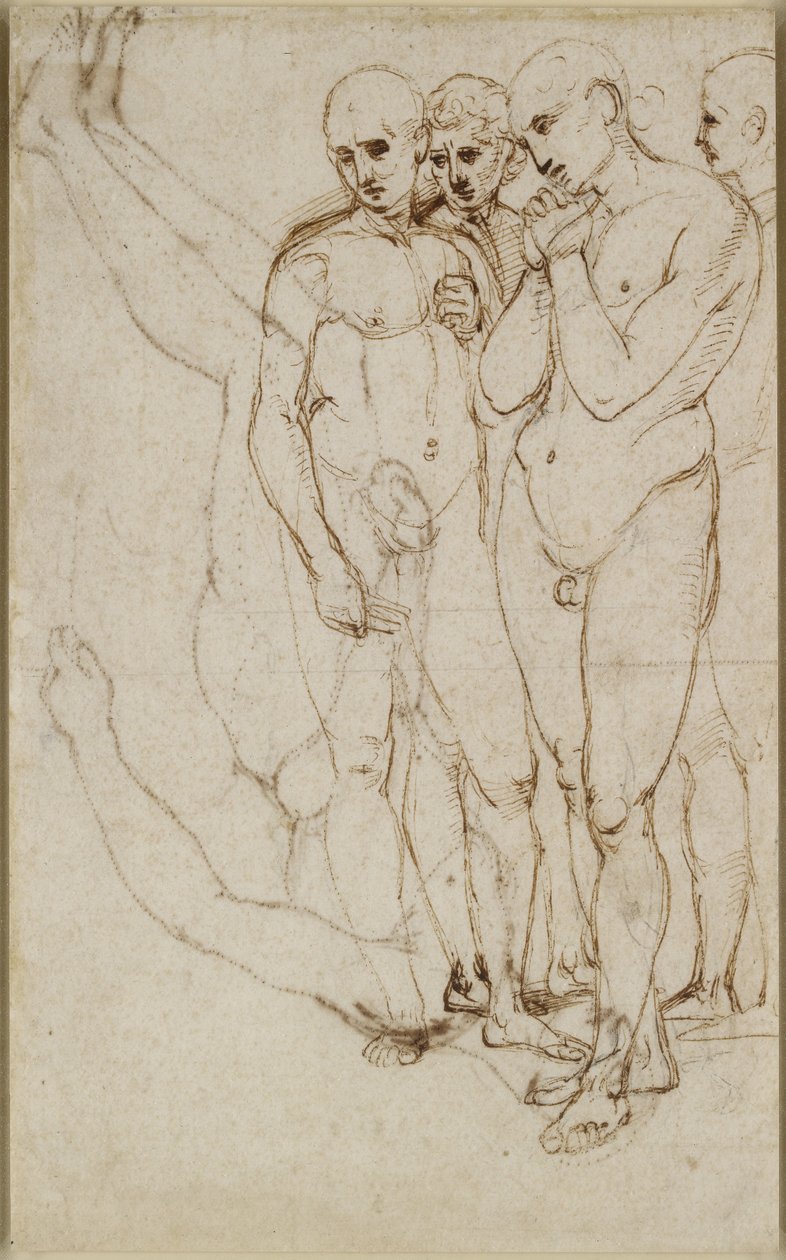 Study of Four Standing Men in a Pietà by Raffaello Sanzio Raphael