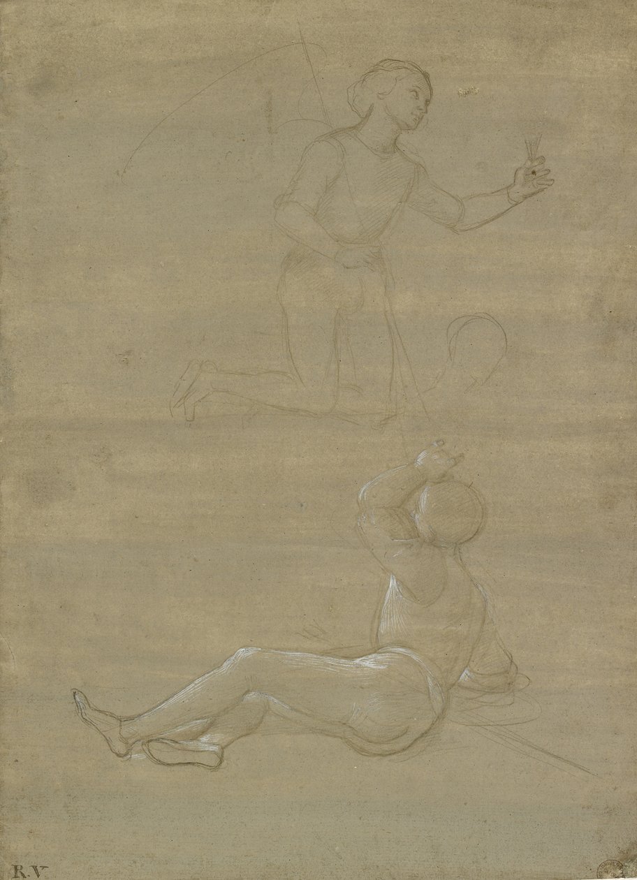 Studies for a Guard in a Resurrection and of an Angel by Raffaello Sanzio Raphael