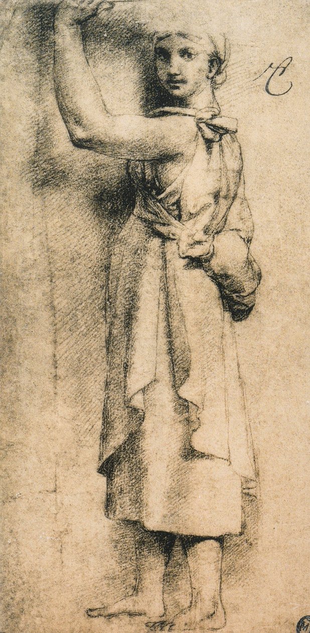 Study for a Caryatid of the Camera di Eliodoro in the Vatican by Raffaello Sanzio Raphael