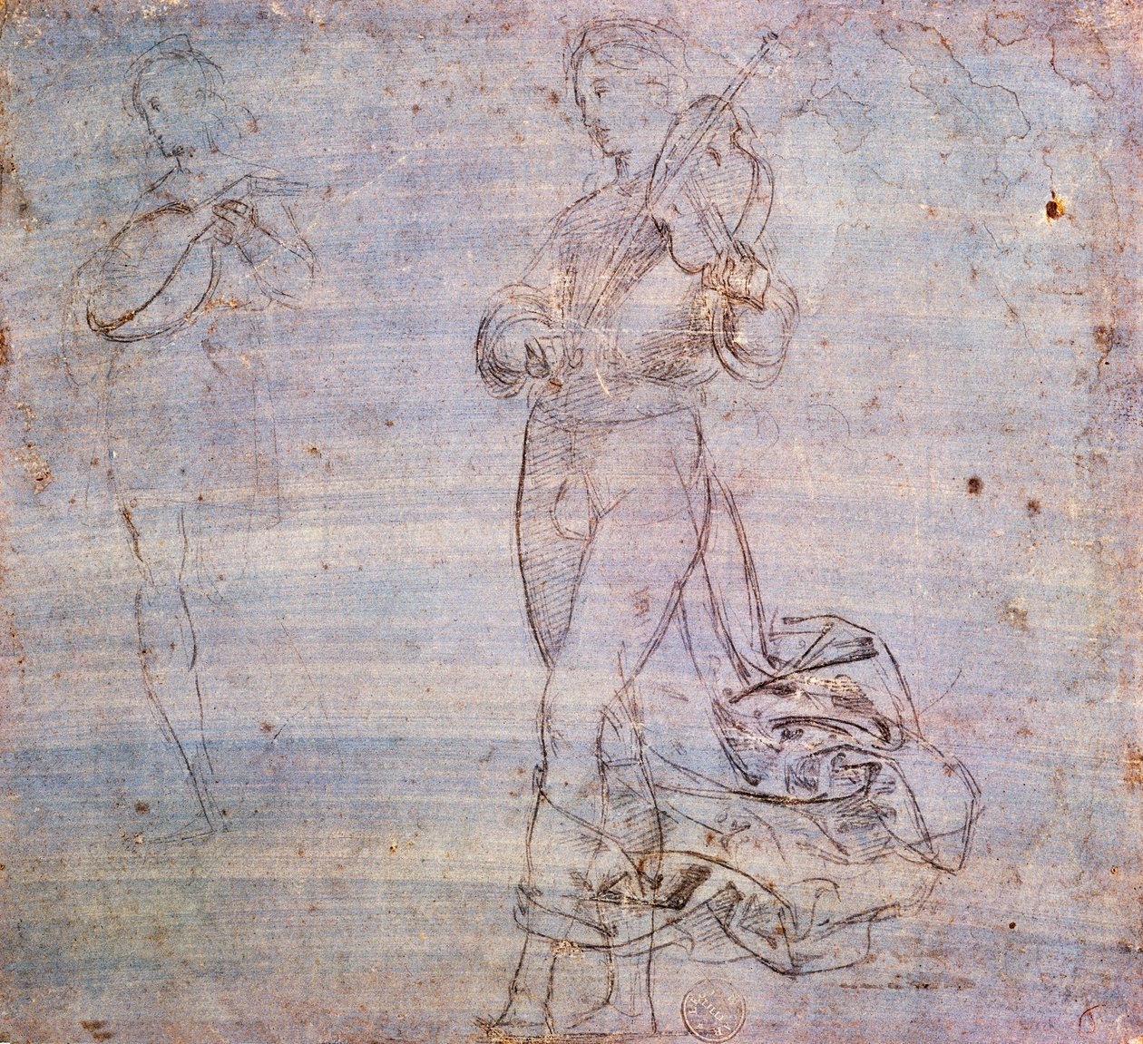 Study for figure with musical instrument by Raphael