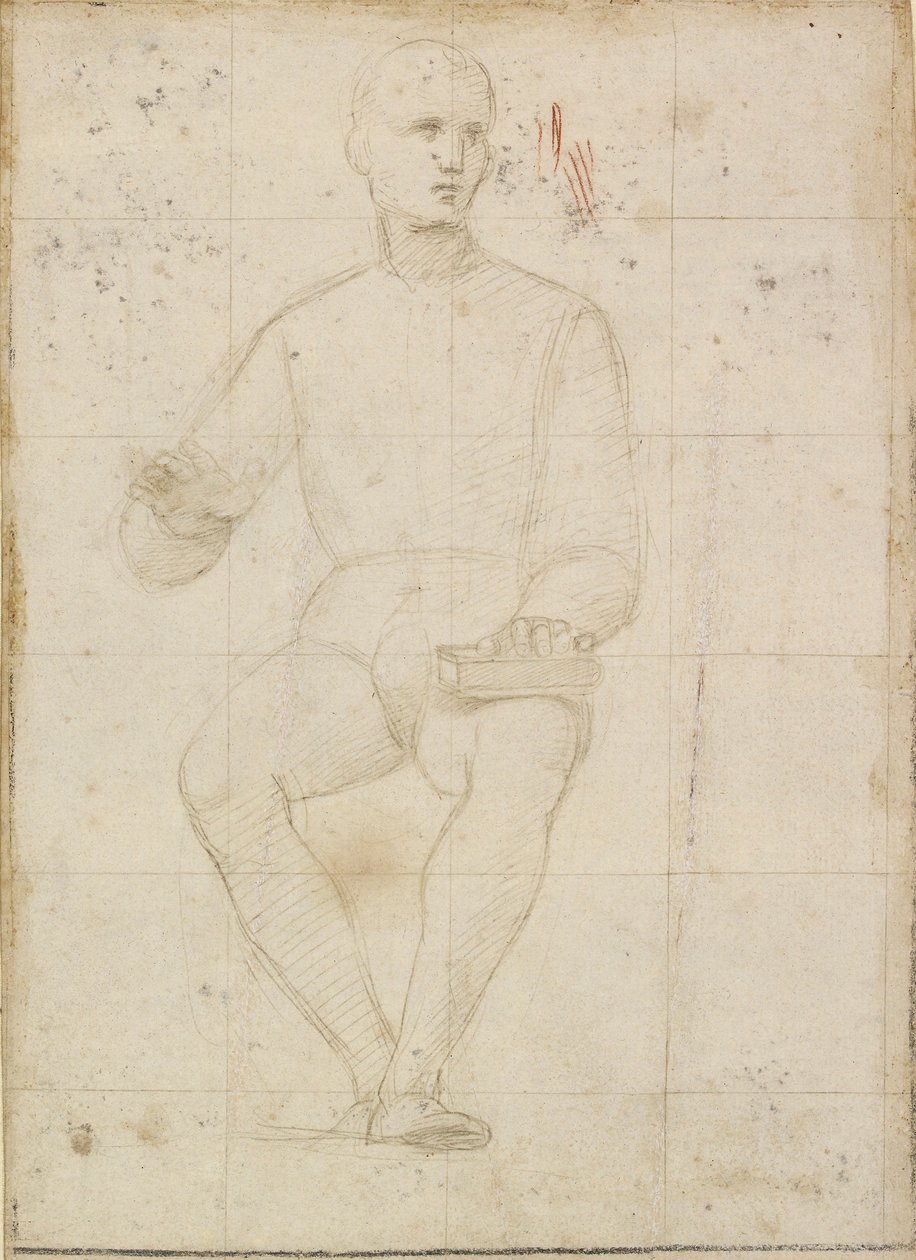 Study of a Seated Man by Raphael