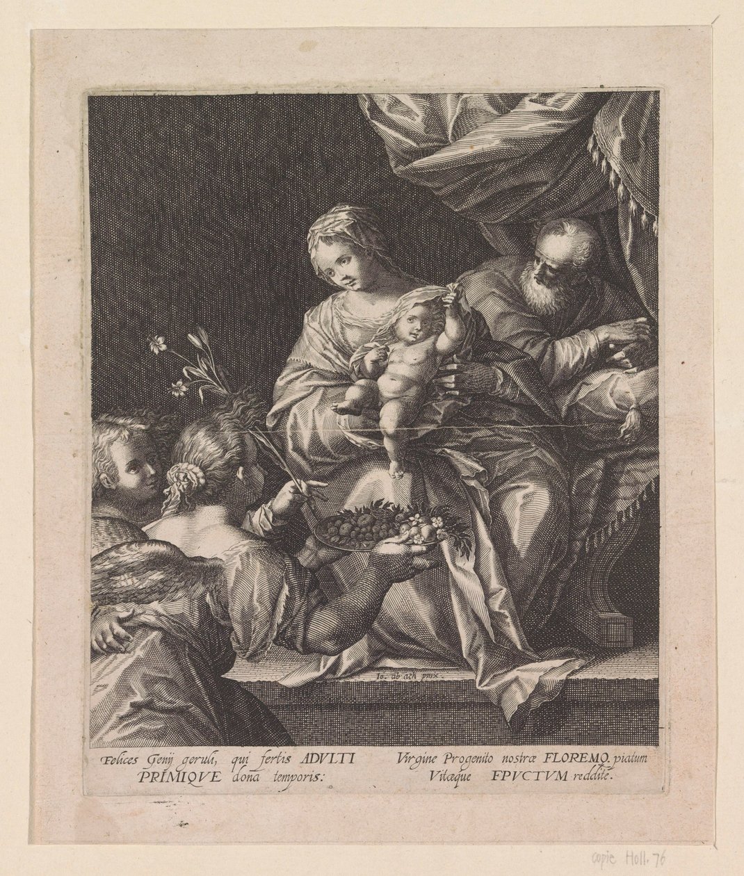 Holy Family with Two Angels by Raphaël Sadeler (I)