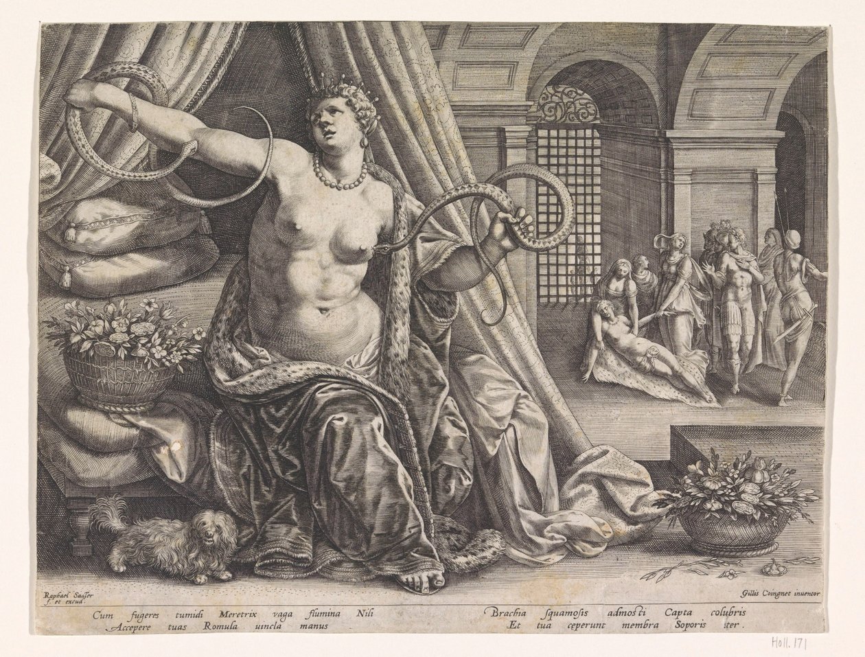 Suicide of Cleopatra by Raphaël Sadeler (I)