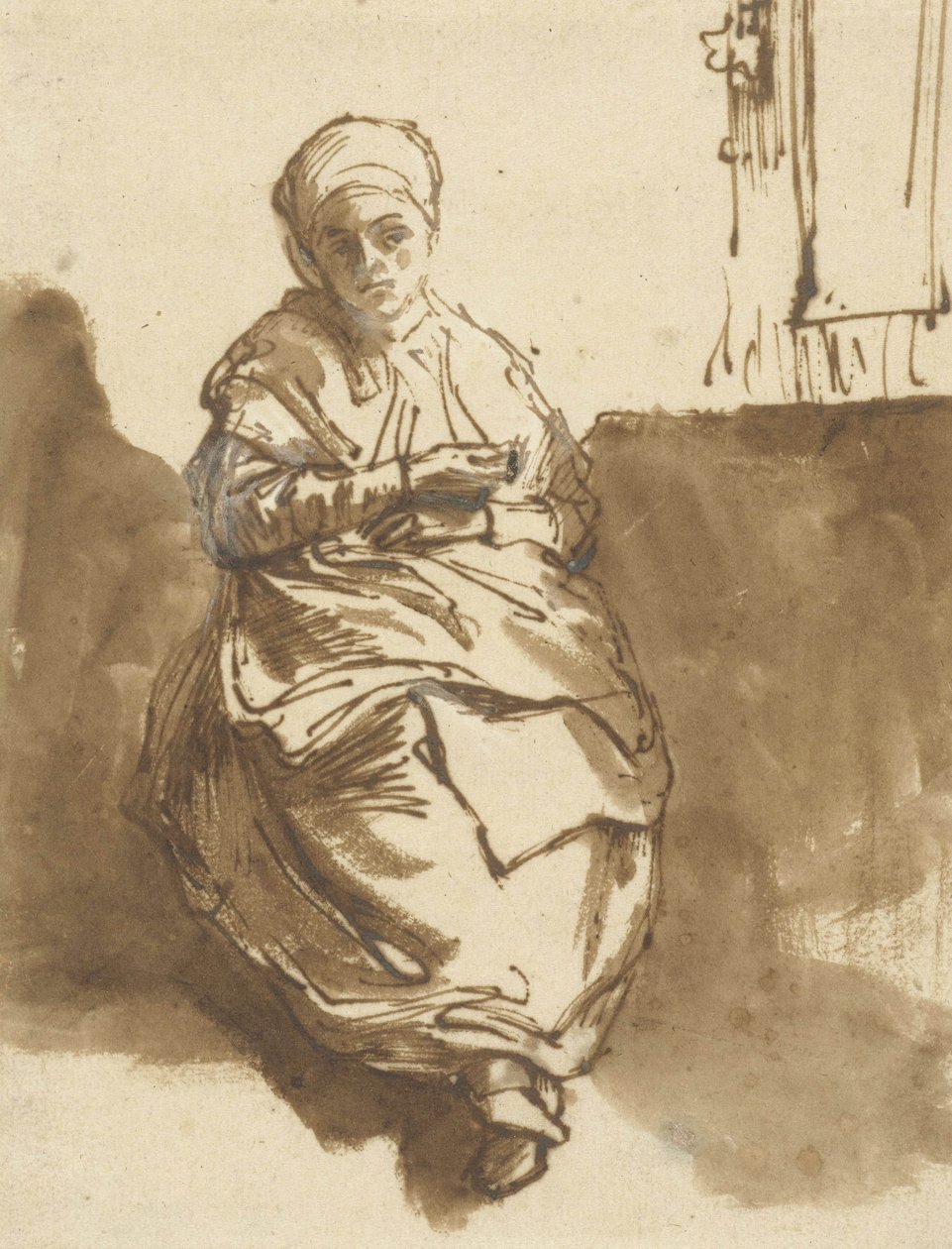 Saskia Sitting by a Window by Rembrandt van Rijn