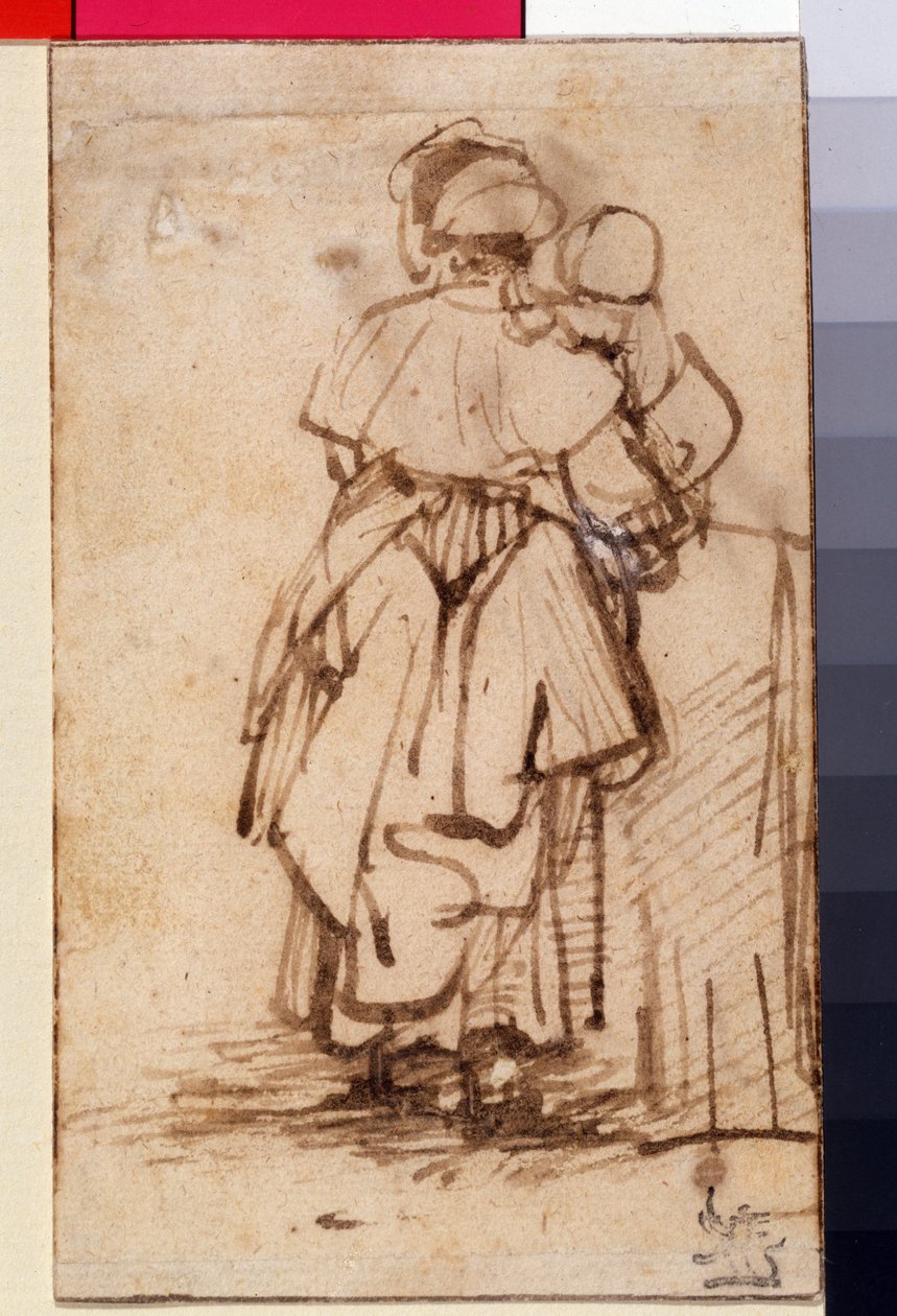 Woman with a Child on Her Lap, c.1640 by Rembrandt van Rijn