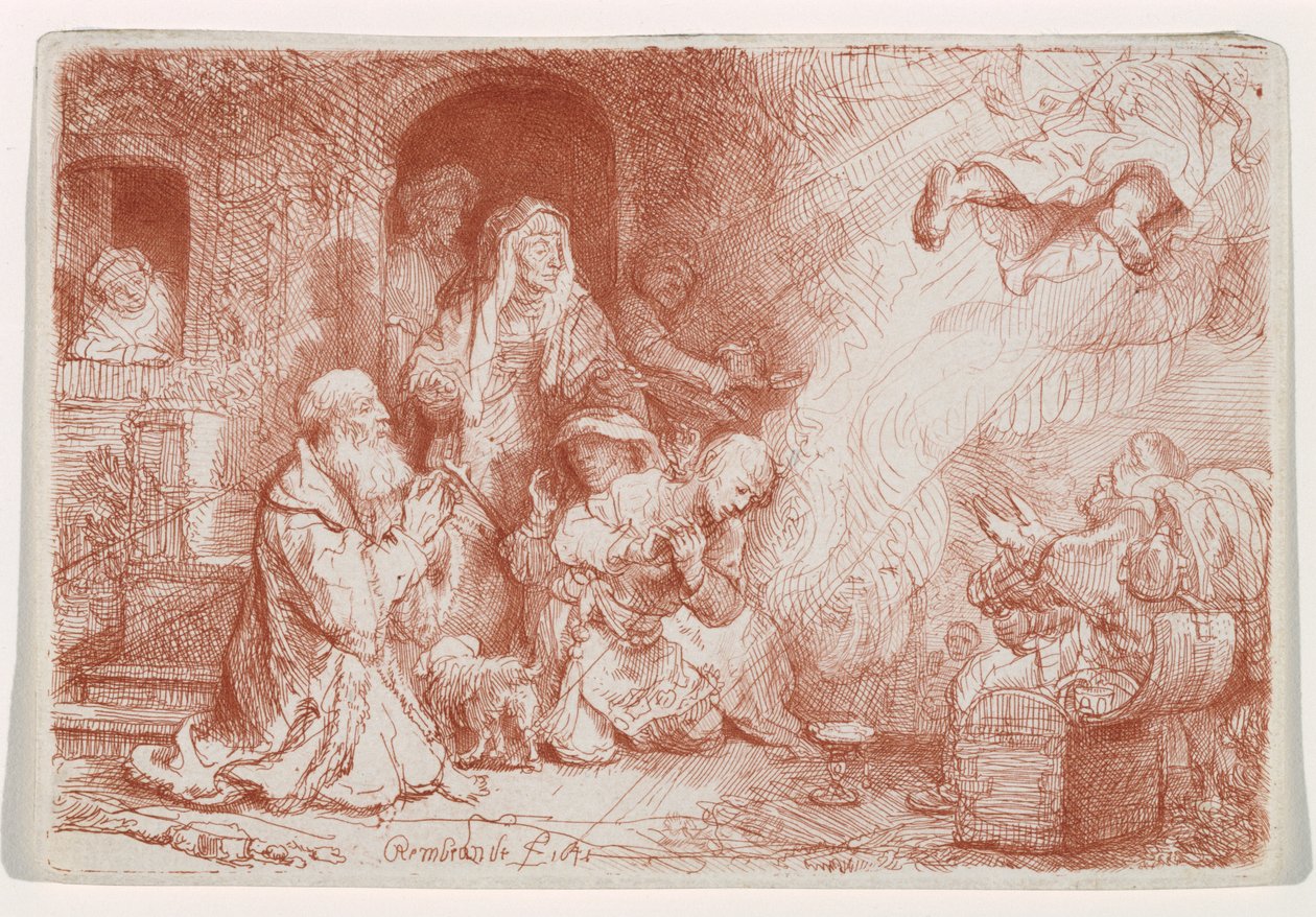 The Angel Departing from the Family of Tobias by Rembrandt van Rijn