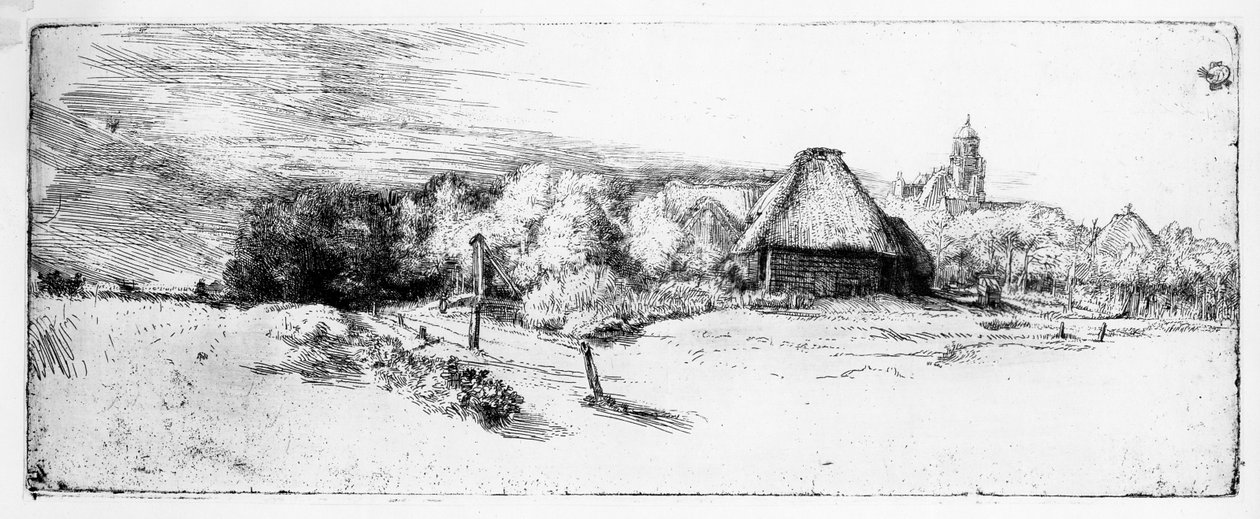 Landscape with a Tower by Rembrandt van Rijn