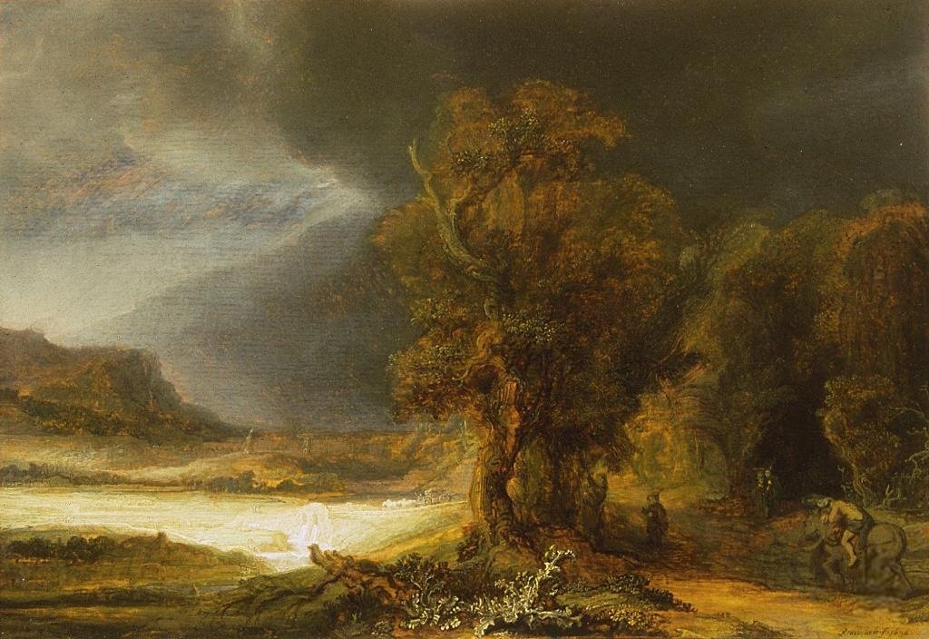 Landscape with the Good Samaritan by Rembrandt van Rijn