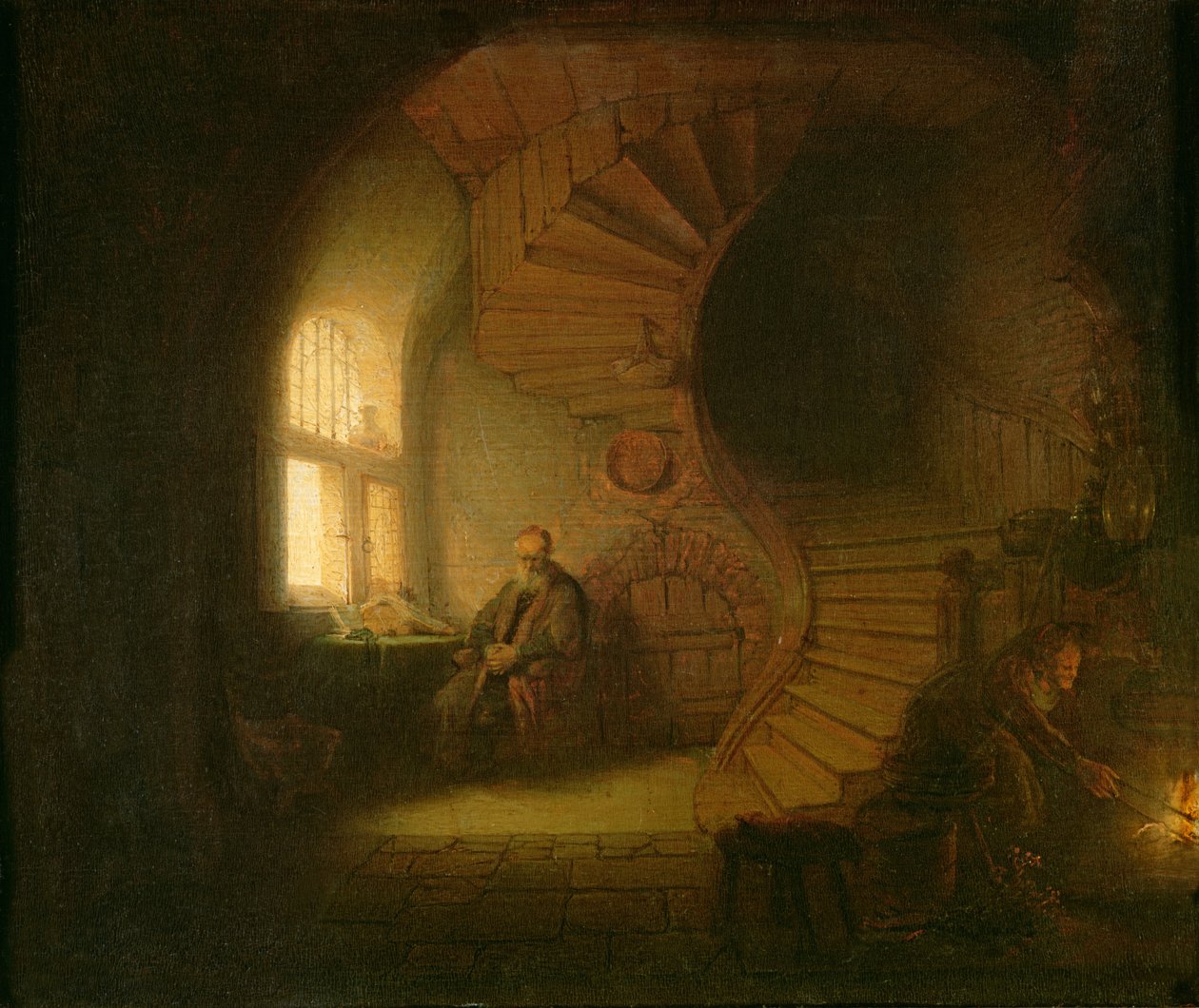 Philosopher, thinking by Rembrandt van Rijn