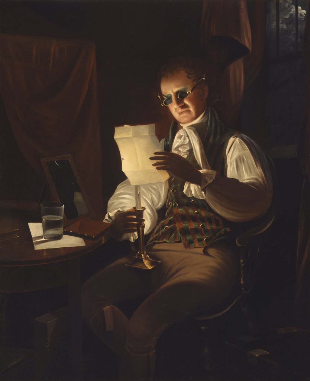 Man Reading by Candlelight by Rembrandt Peale