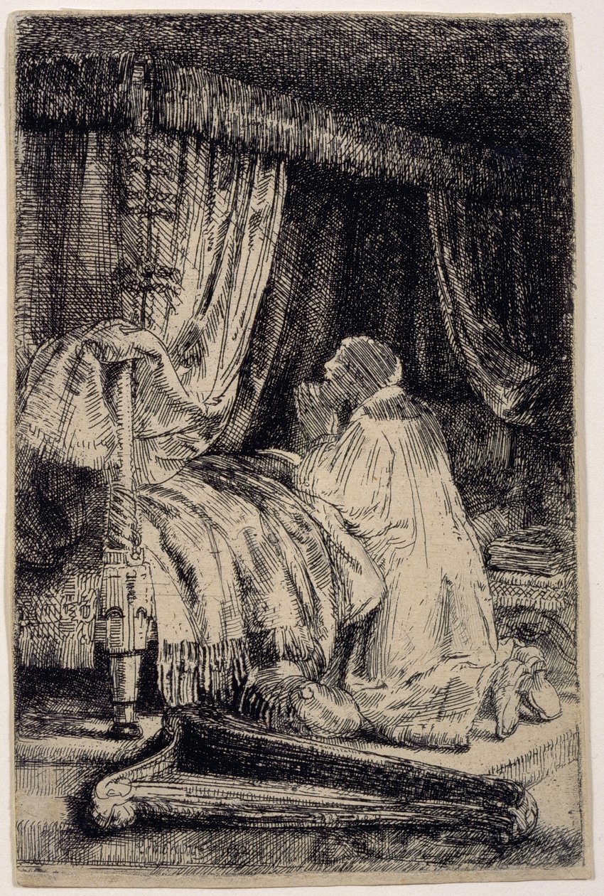 David in Prayer by Rembrandt van Rijn