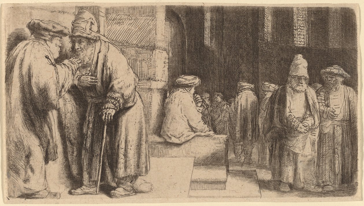 Jews in the Synagogue by Rembrandt van Rijn