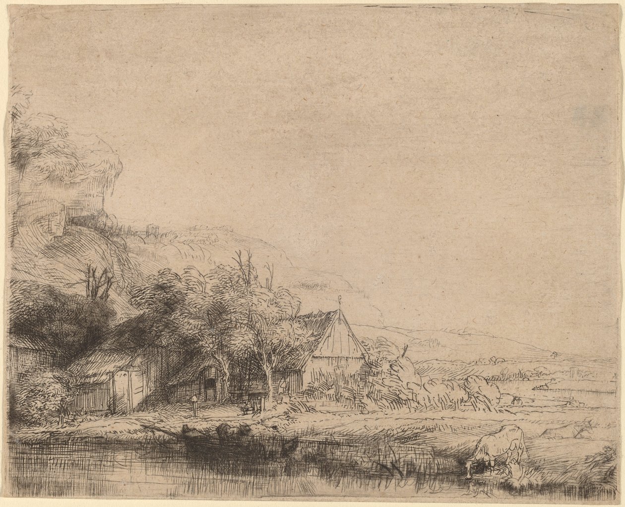 Landscape with a Cow by Rembrandt van Rijn