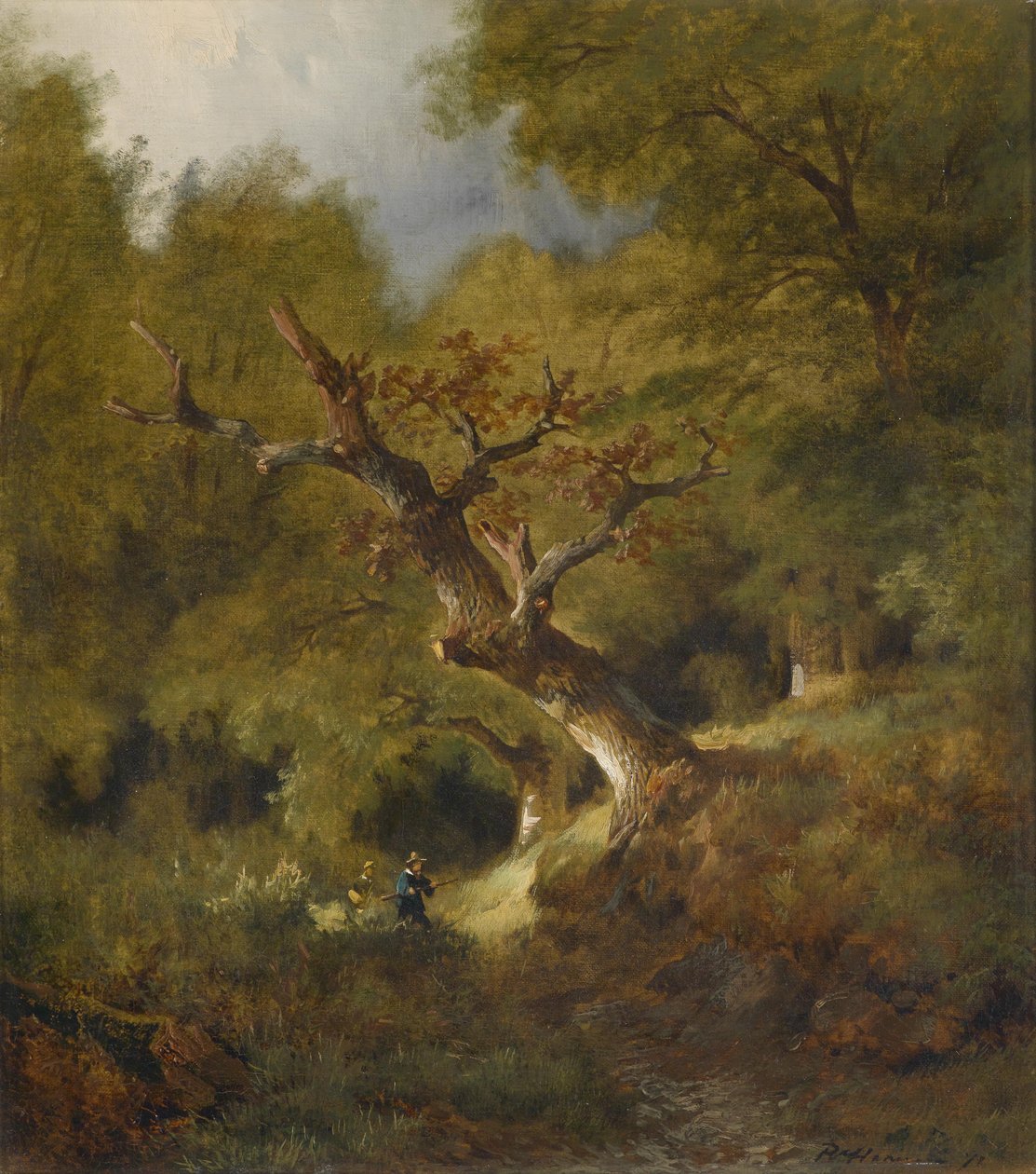 Forest Landscape with Hunter by Remigius Adrianus Haanen