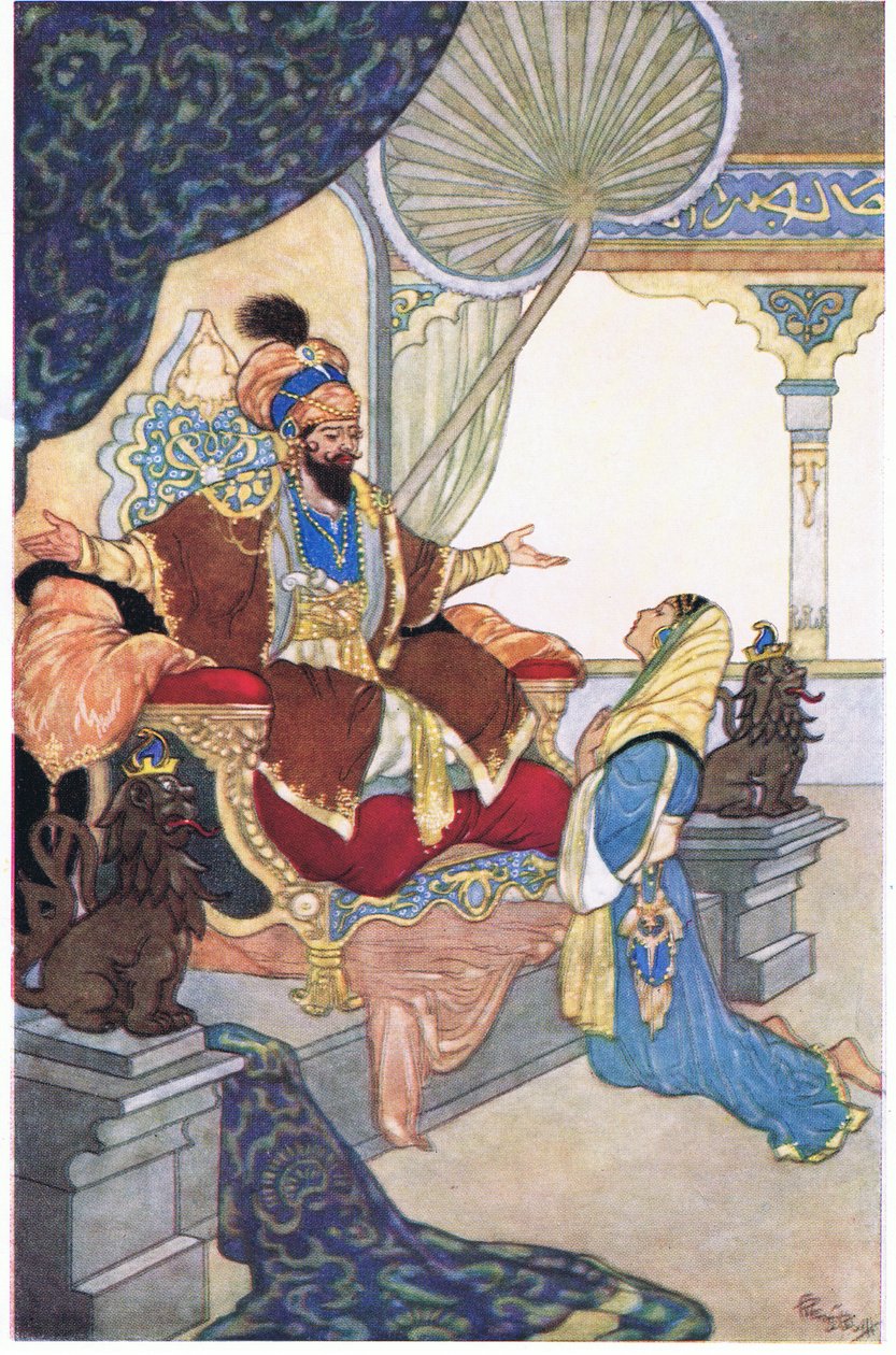 Fetnab and the Caliph, 1930s by René Bull