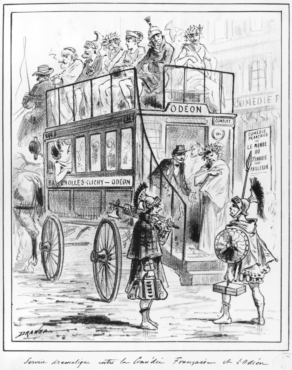 Bus Service between the Comedie Francaise and the Odeon by Renard Jules Draner