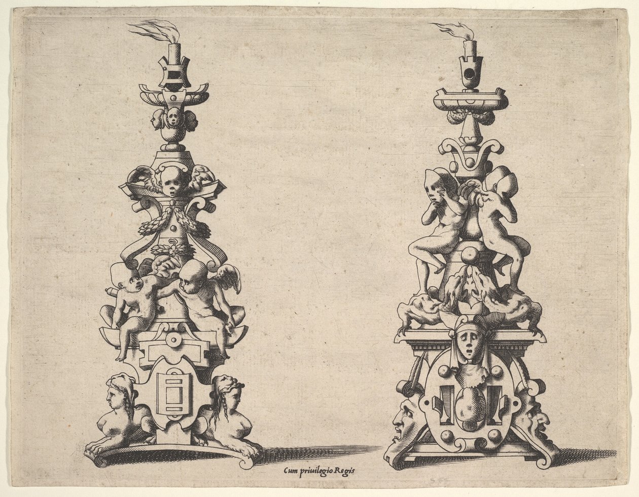 Two Candlestick Designs by Rene Boyvin