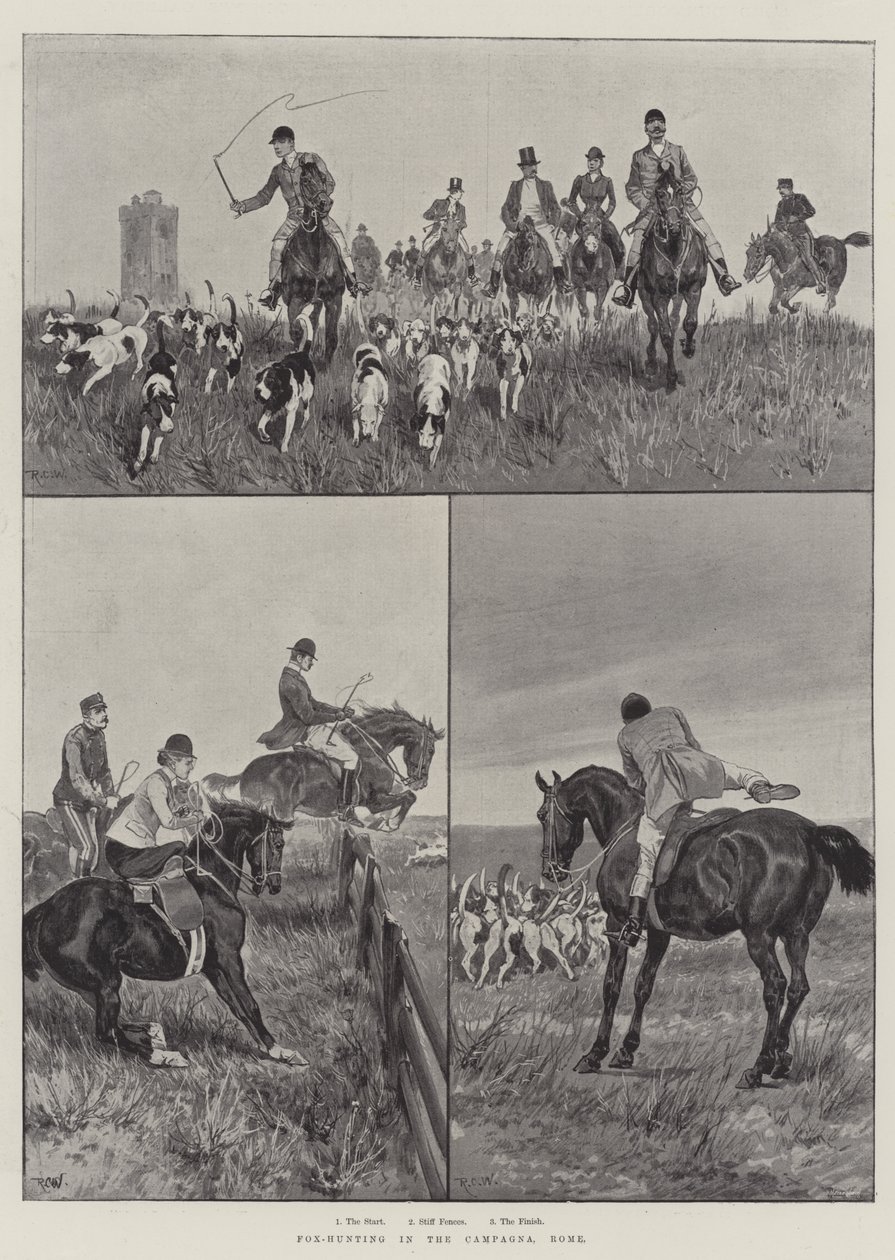 Fox-Hunting in the Campagna, Rome by Richard Caton Woodville junior