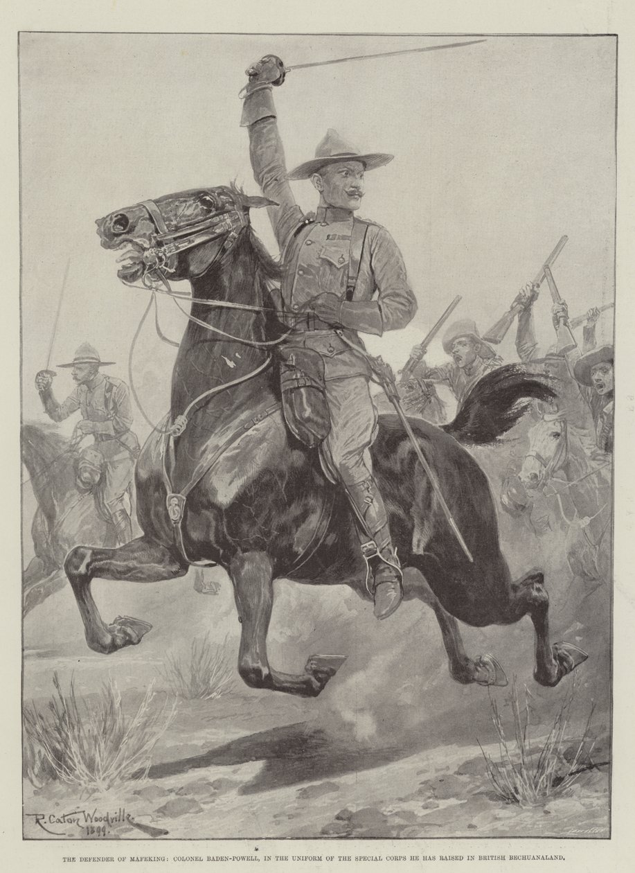 The Defender of Mafeking, Colonel Baden-Powell, in the Uniform of the Special Corps He Has Raised in British Bechuanaland by Richard Caton Woodville junior