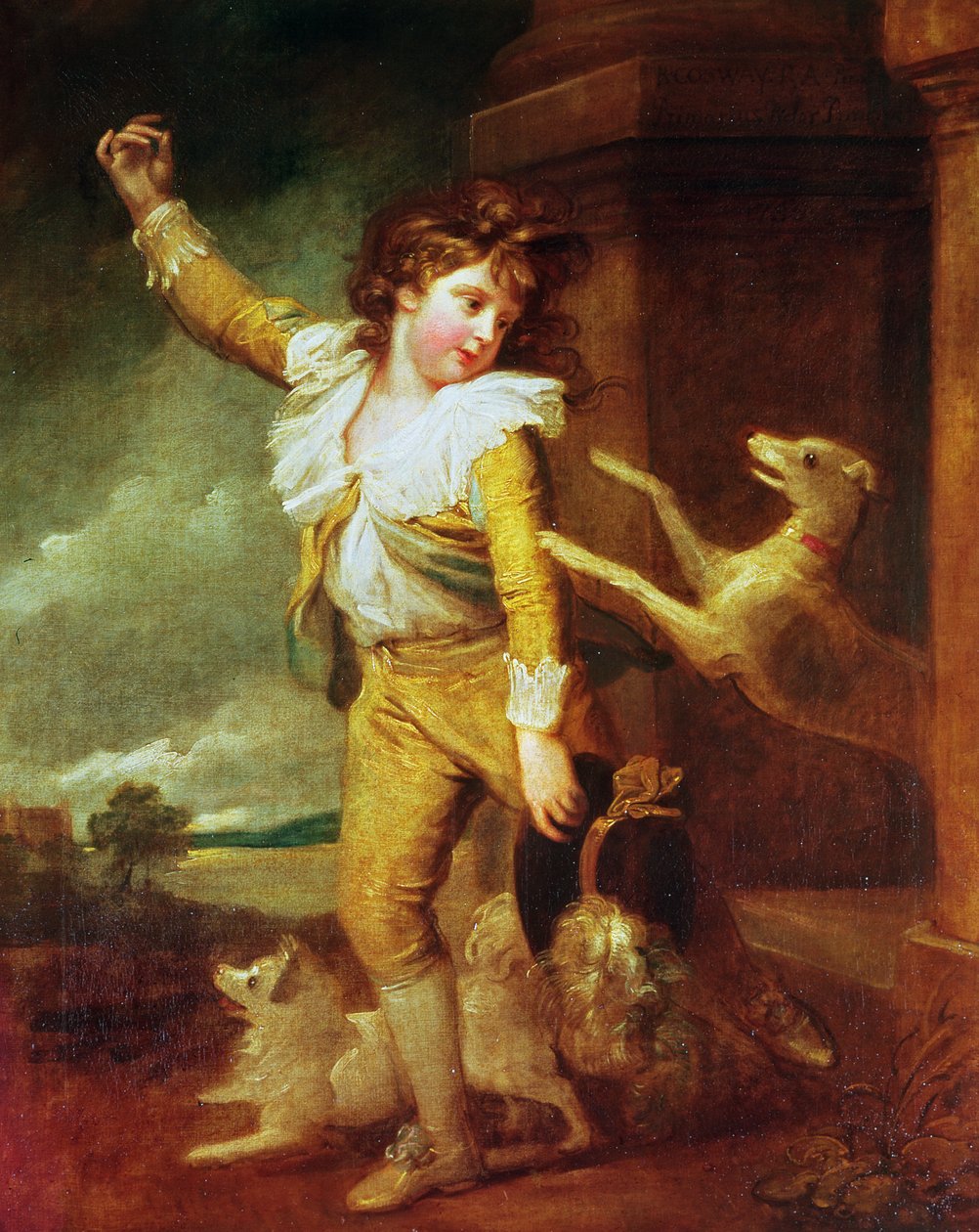 Boy with Dogs by Richard Cosway