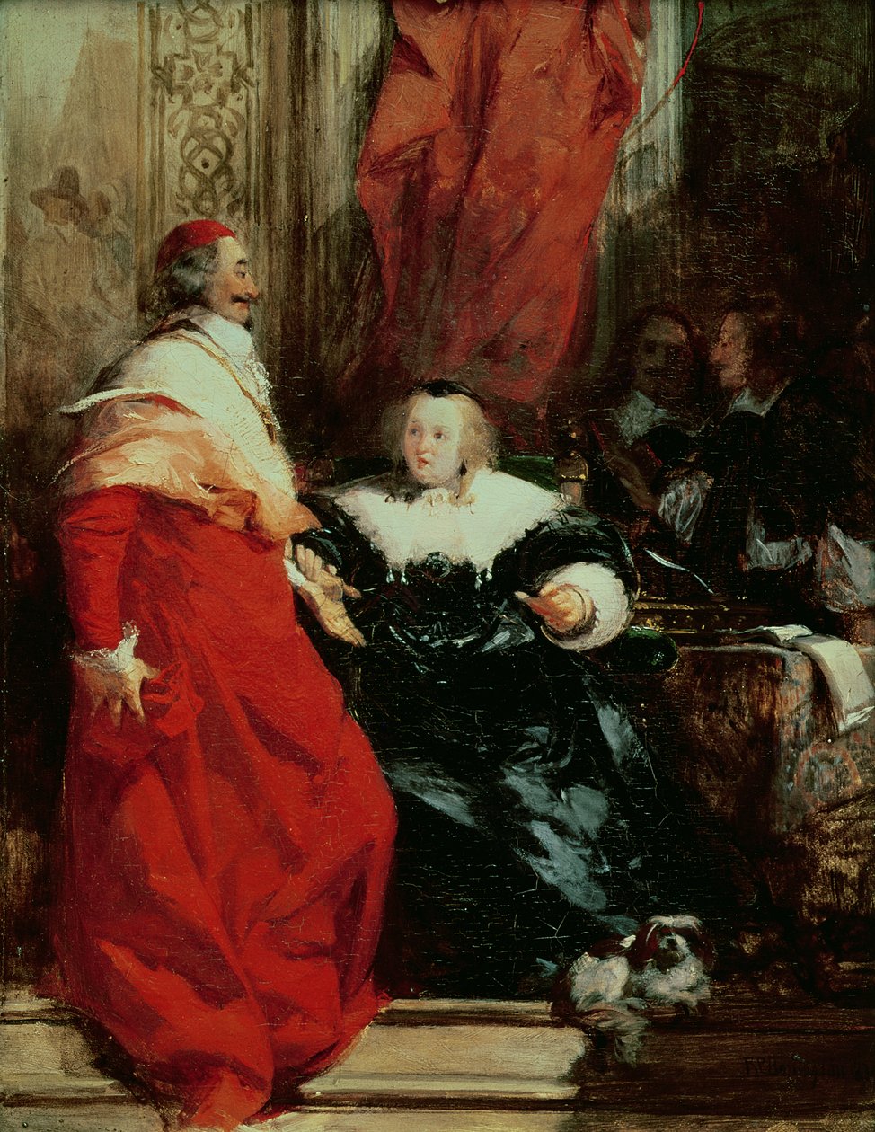 Anne of Austria (1601-66) with Cardinal Mazarin (1602-61) by Richard Parkes Bonington