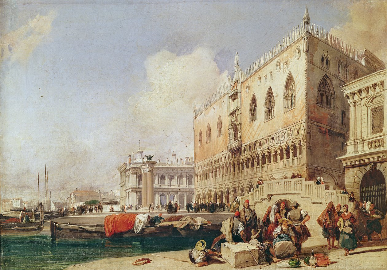 View of Venice. The Riva degli Schiavoni and the Doge