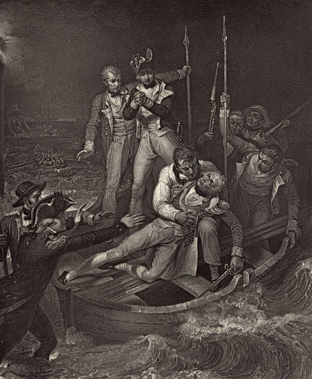 Nelson Wounded at Tenerife in 1787, Illustration from 