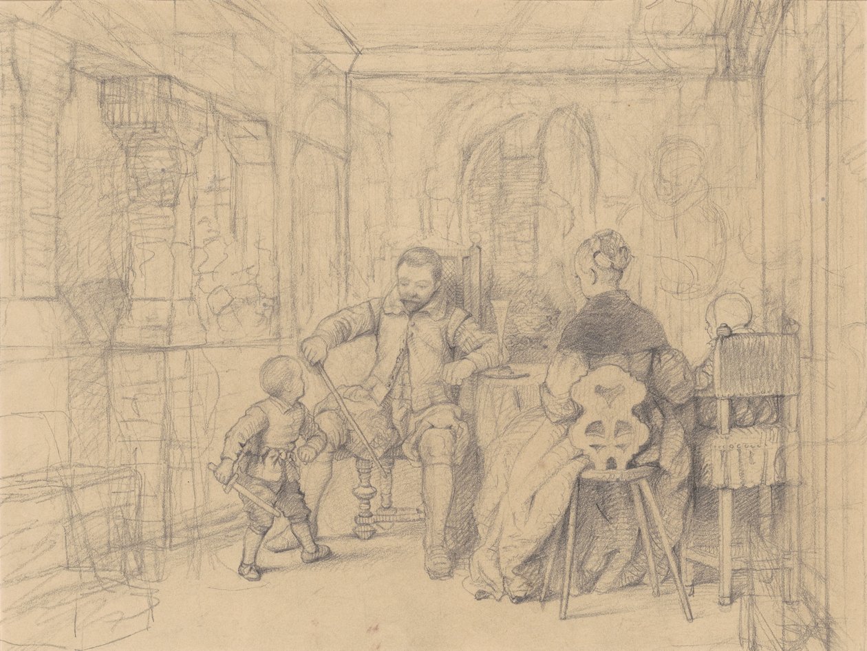 The Fencing Lesson [recto] by Richard Caton Woodville
