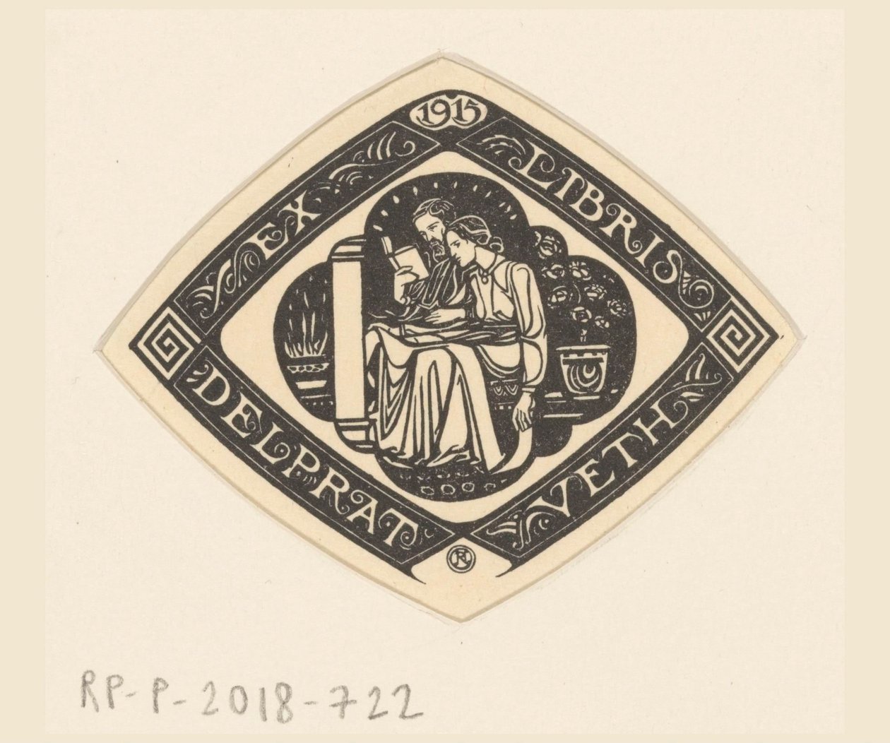 Ex Libris of Delprat-Veth by Richard Nicolaüs Roland Holst