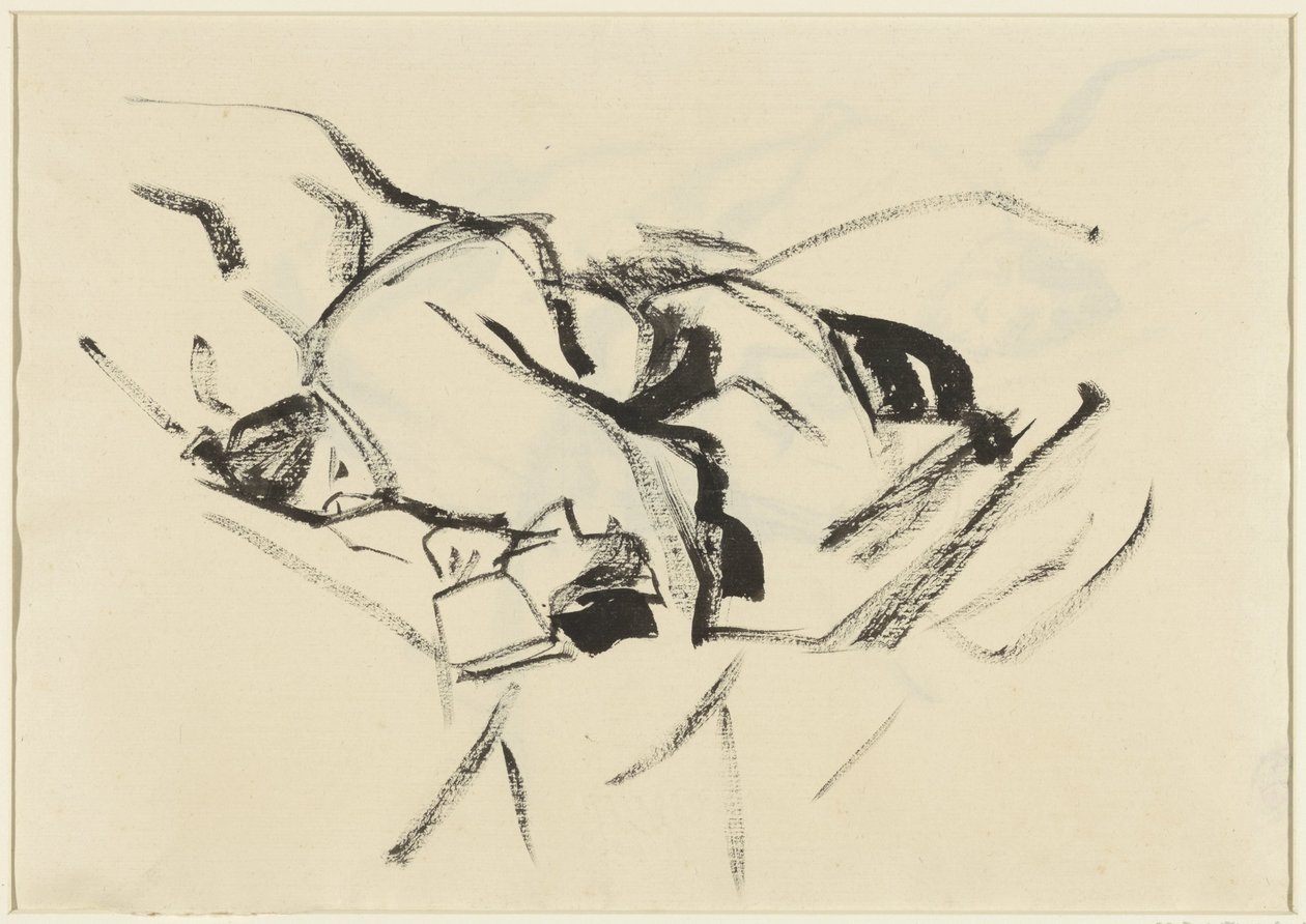 Reclining Woman on Cushions with a Book by Rik Wouters